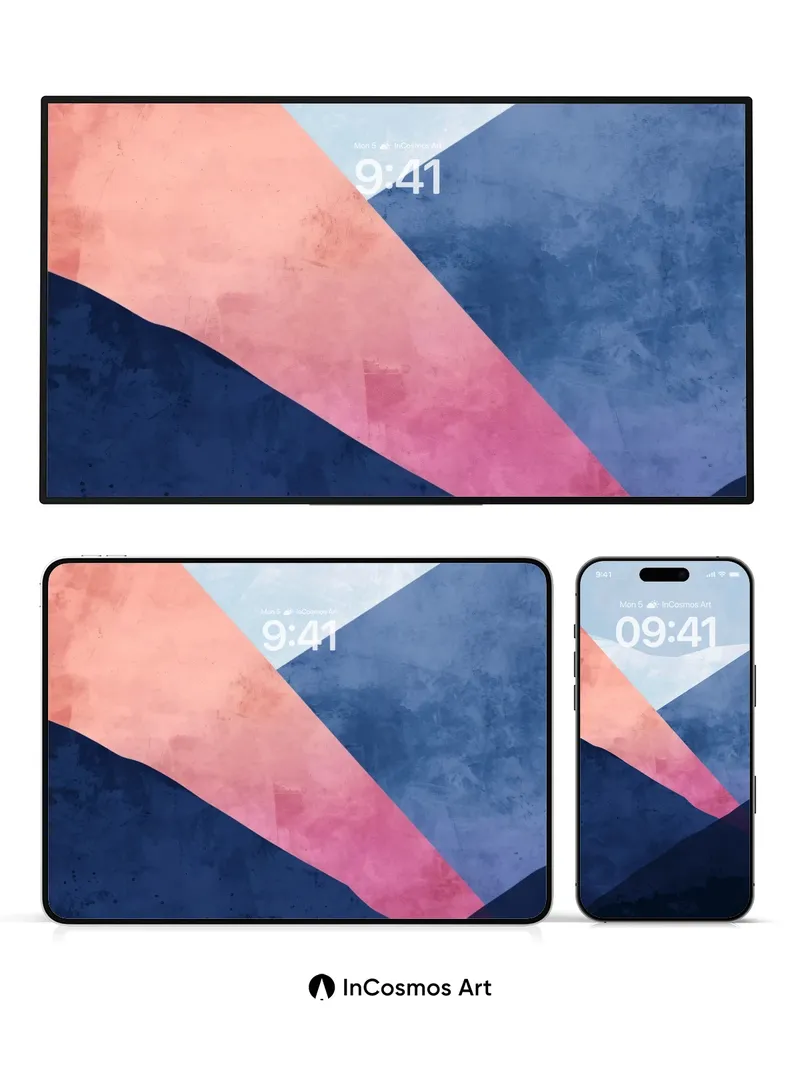 Crimson Veil Wallpaper with Geometric Shadows