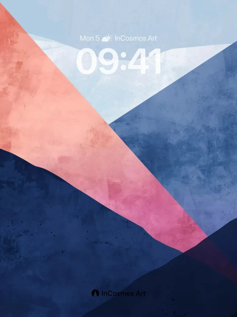 Crimson Veil Wallpaper with Geometric Shadows