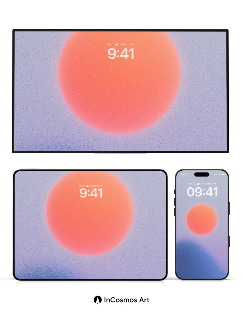 Serene Horizon Wallpaper with Soft Orb Glow