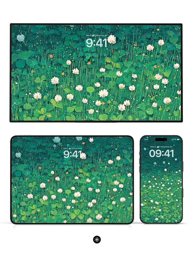White Clover Field Wallpaper 4K for iPhone Lock Screen