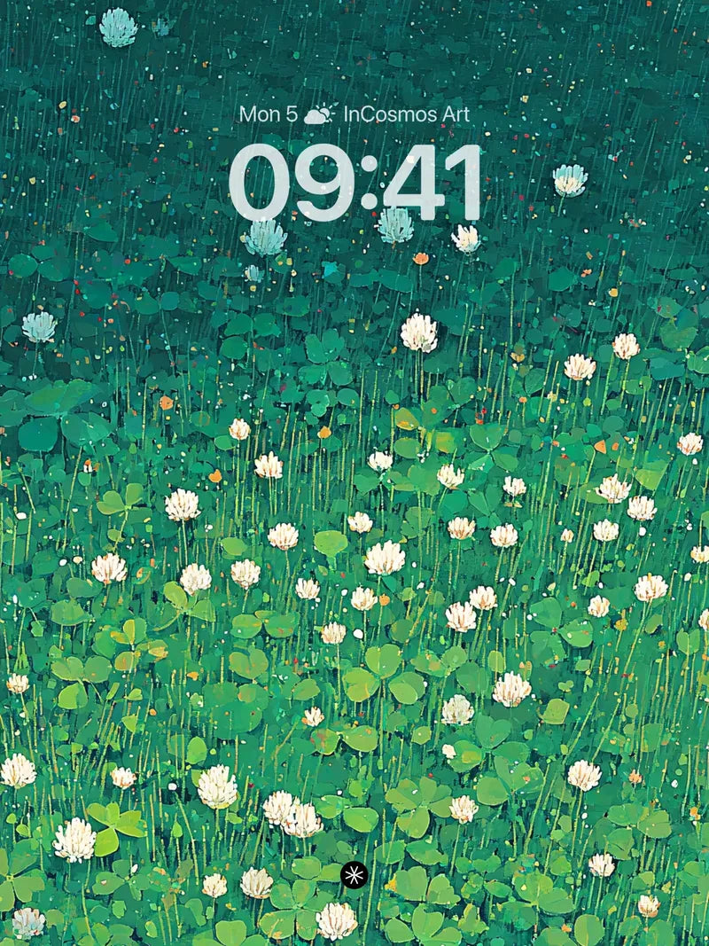 White Clover Field Wallpaper 4K for iPhone Lock Screen wallpaper for iPhone, iPad & Mac