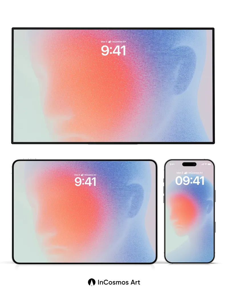 Hushed Gradient Wallpaper with Ethereal Silhouette