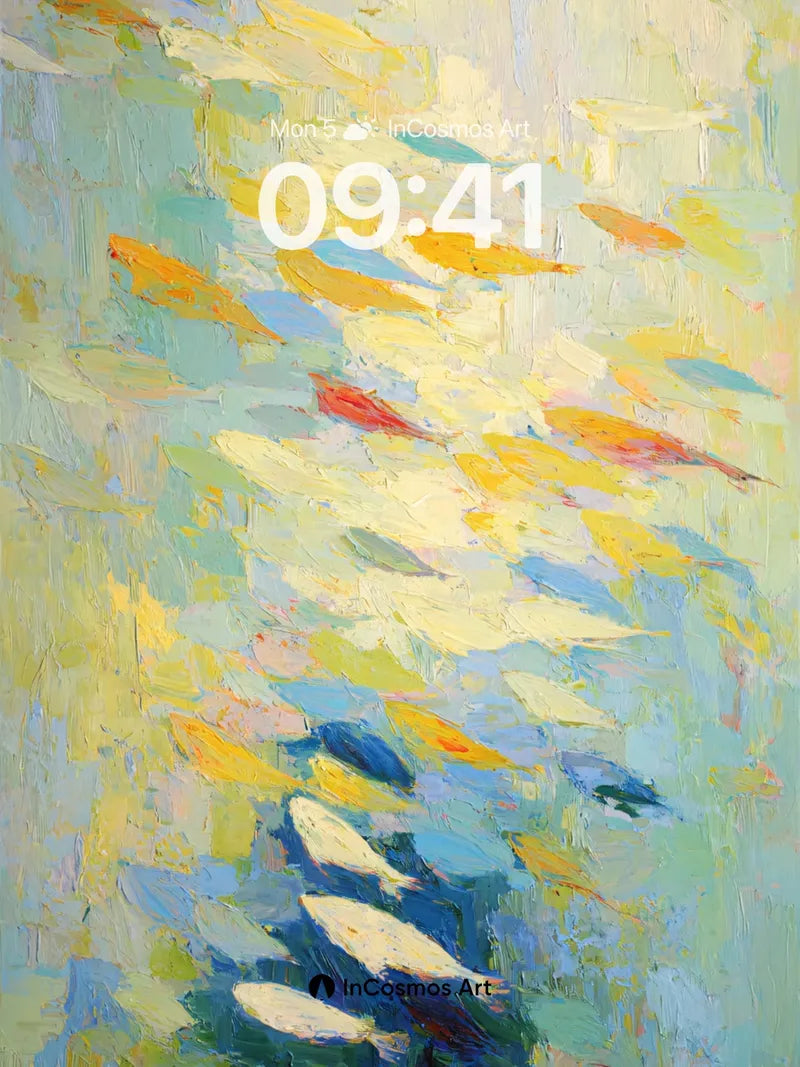 Luminous School Wallpaper with Floating Light