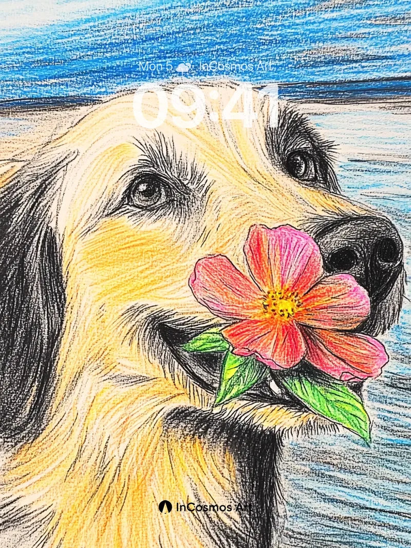 Golden Serenity Wallpaper with Petal Embrace