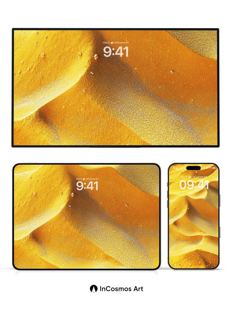 Golden Dune Wallpaper with Dewdrop Echoes