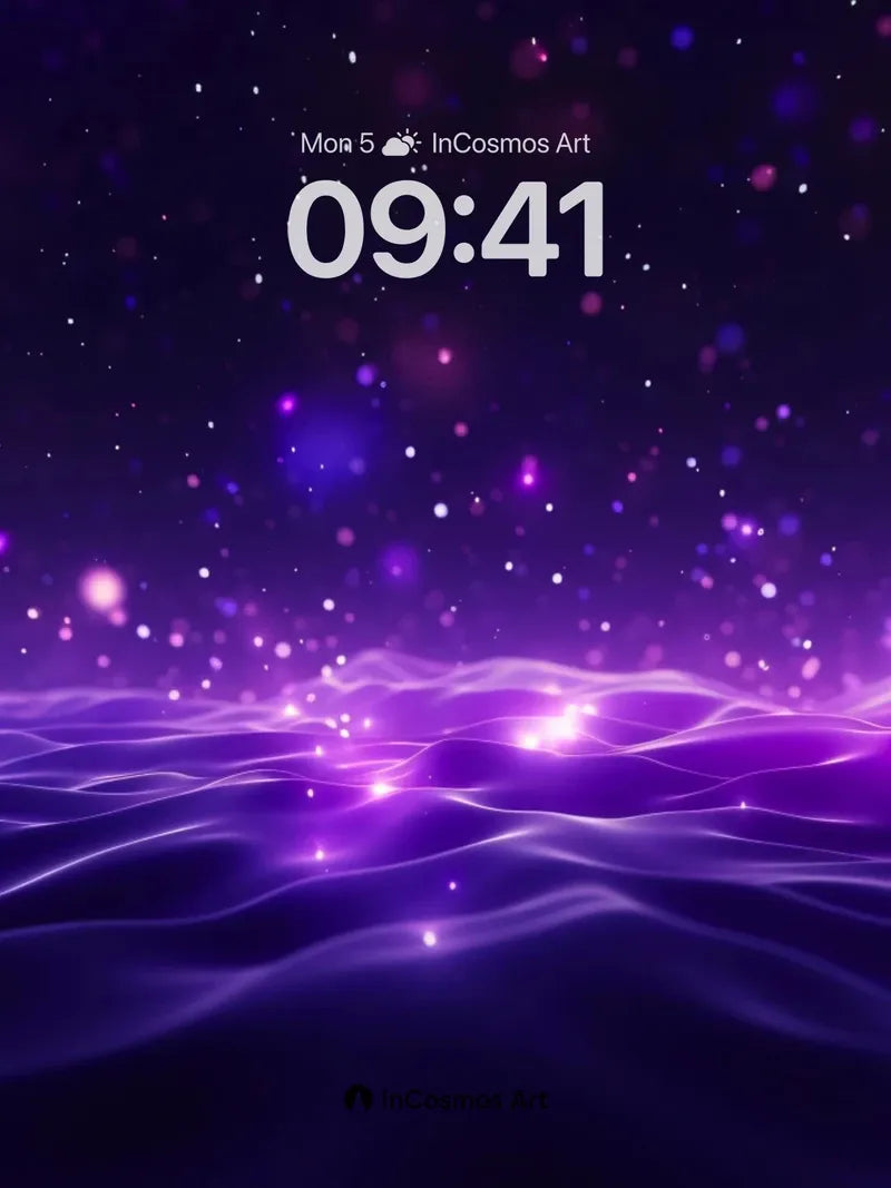 Cosmic Luminance Wallpaper with Electric Waves