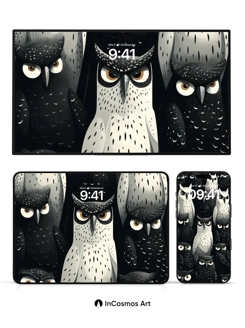 Nocturnal Watch Wallpaper with Silent Eyes