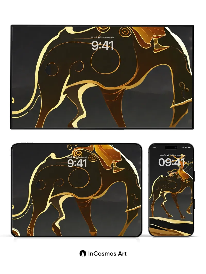 Golden Silhouette Wallpaper with Mythic Grace