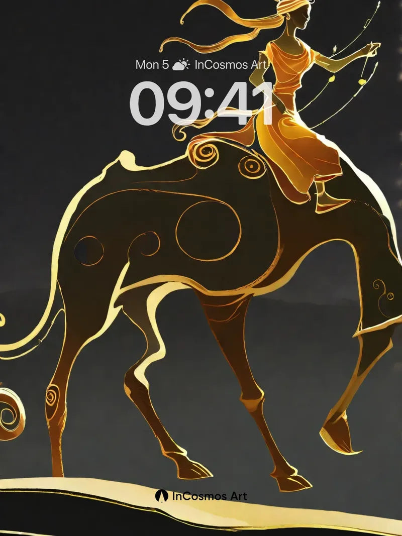 Golden Silhouette Wallpaper with Mythic Grace