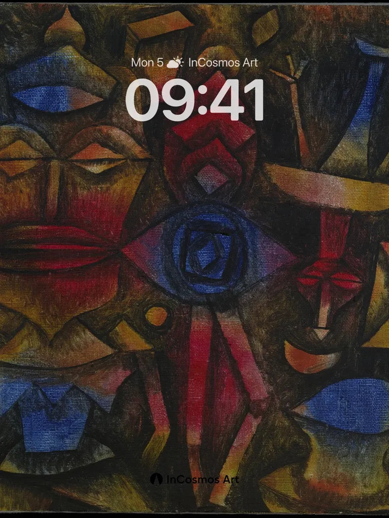 Cubist Echo Wallpaper with Geometric Faces wallpaper for iPhone, iPad & Mac