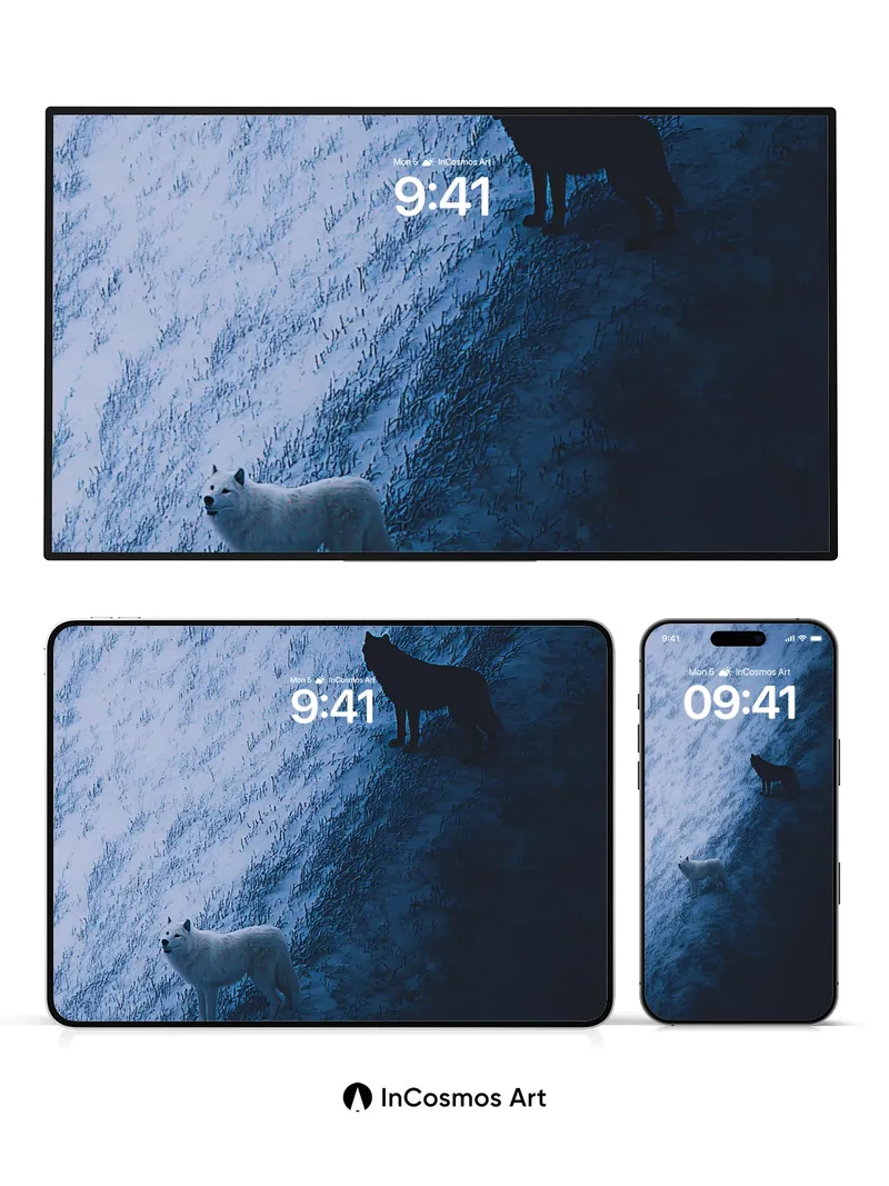 Shadowed Duet Wallpaper with Arctic Silence