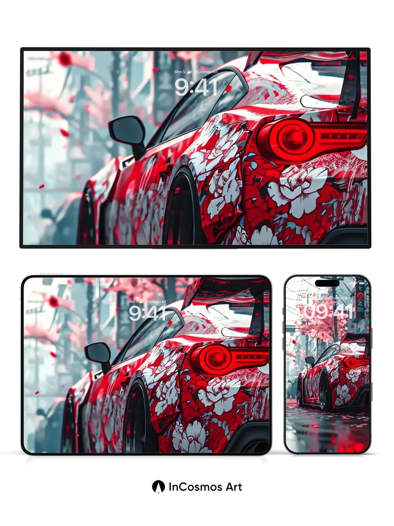 Cherry Bloom Wallpaper with Crimson Velocity