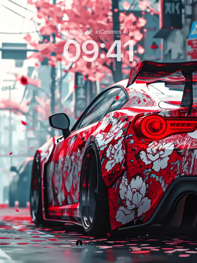 Cherry Bloom Wallpaper with Crimson Velocity