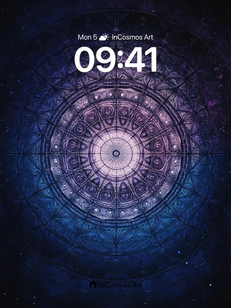 Cosmic Mandala Wallpaper with Starlit Geometry wallpaper for iPhone, iPad & Mac