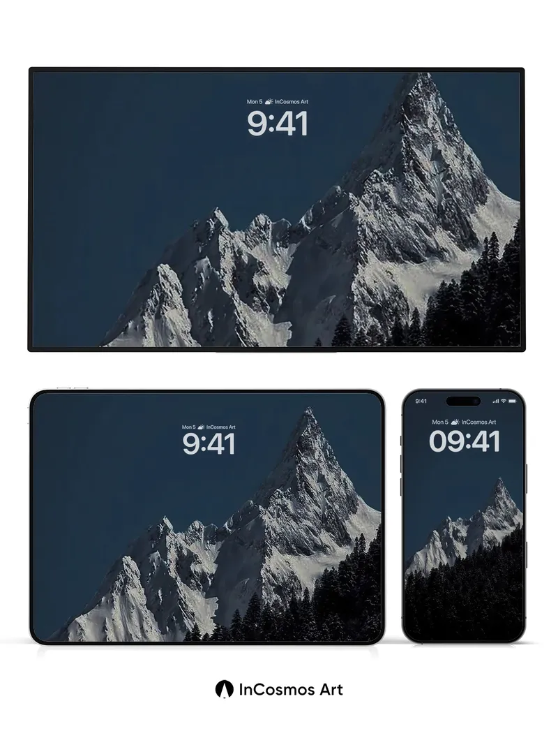 Silent Summit Wallpaper with Frozen Peaks