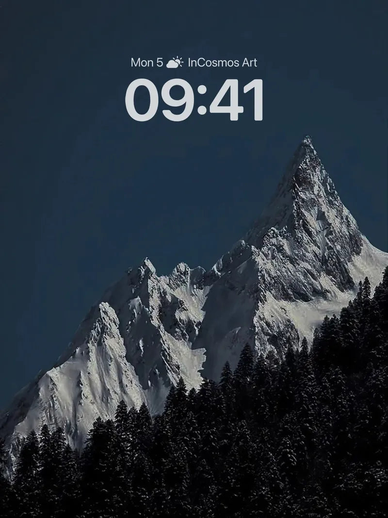 Silent Summit Wallpaper with Frozen Peaks