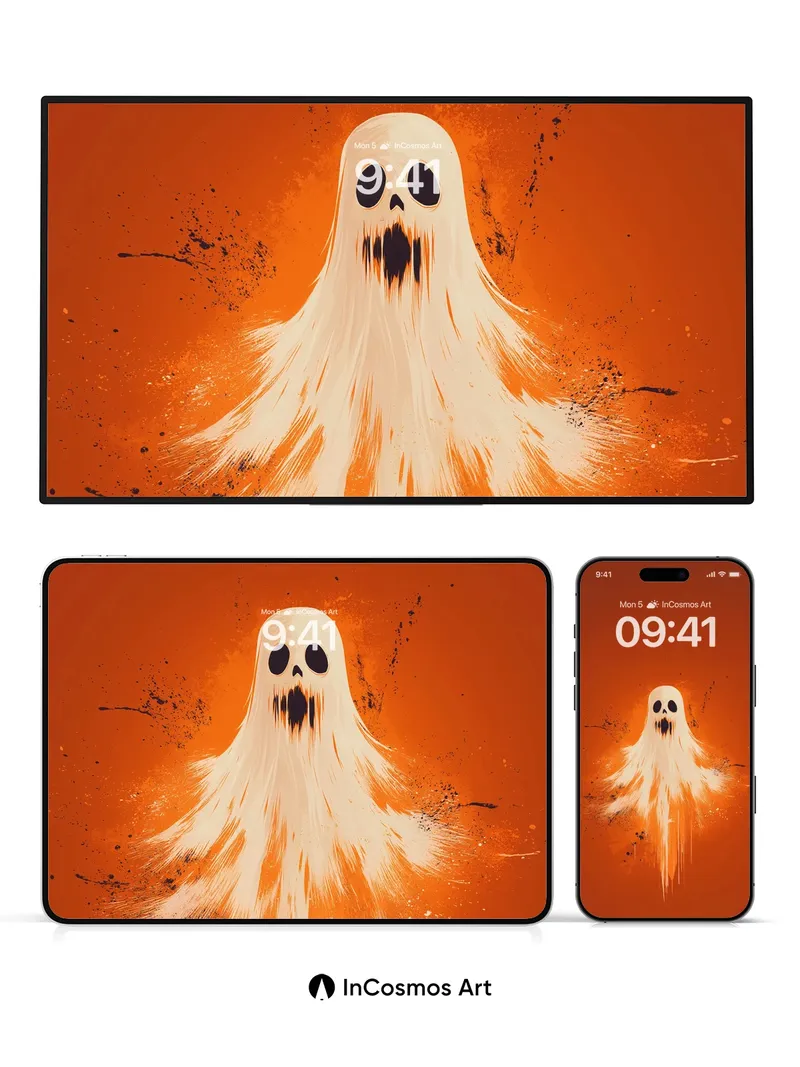 Spectral Whisper Wallpaper with Haunted Brushstrokes