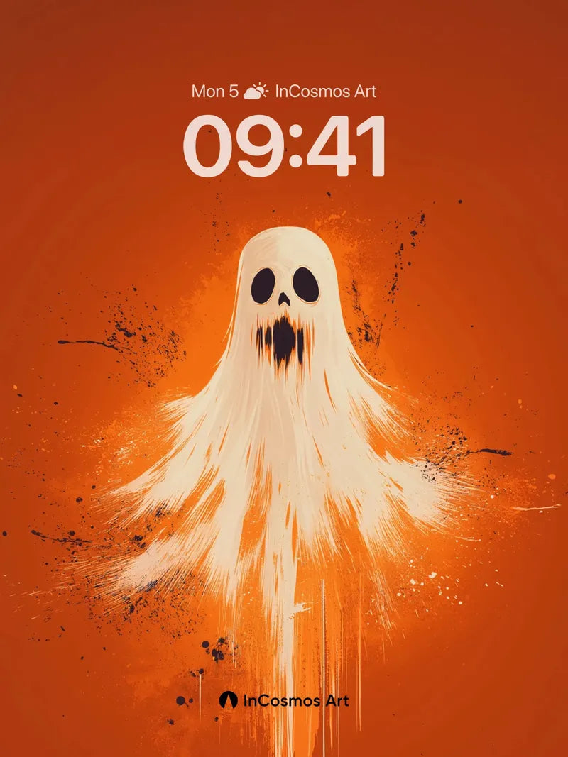 Spectral Whisper Wallpaper with Haunted Brushstrokes wallpaper for iPhone, iPad & Mac