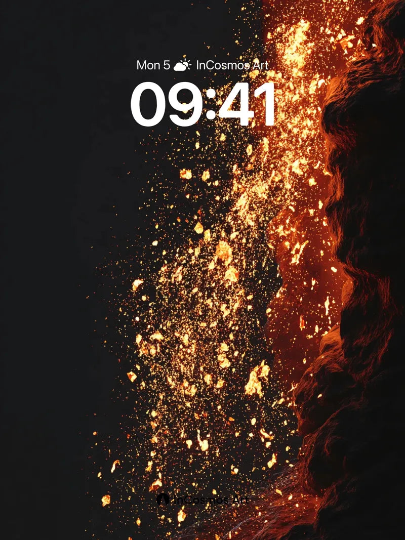 Luminous Ember Wallpaper with Volcanic Veil