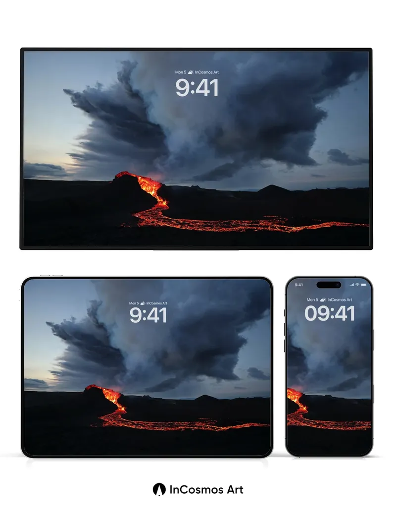 Eternal Ember Wallpaper with Volcanic Veins