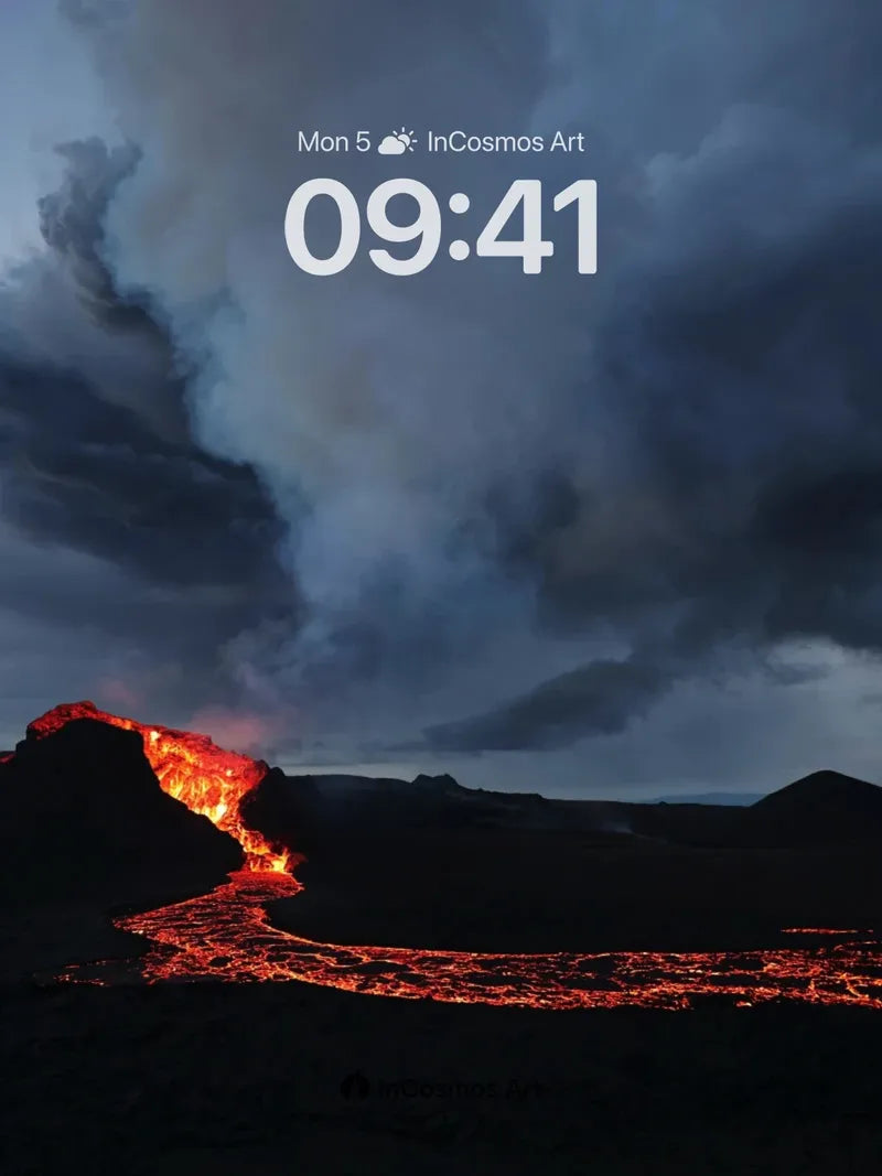 Eternal Ember Wallpaper with Volcanic Veins