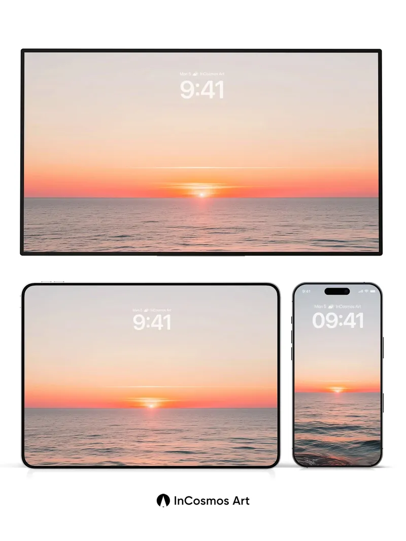 Serene Horizon Wallpaper with Sunset Hush