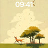 Whispering Canine Wallpaper with Floating Feathers wallpaper for iPhone, iPad & Mac