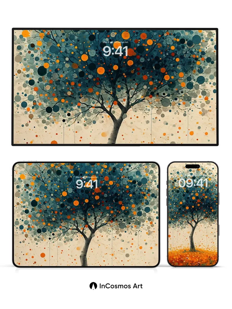 Autumn Whispers Wallpaper with Polka Dot Canopy