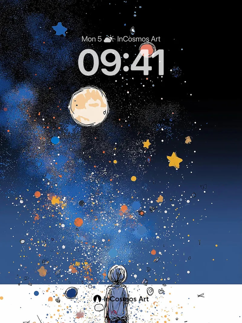 Starry Silence Wallpaper with Floating Constellations wallpaper for iPhone, iPad & Mac