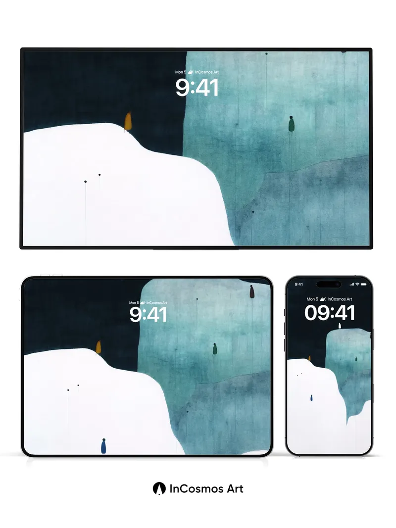 Silent Summit Wallpaper with Floating Figures