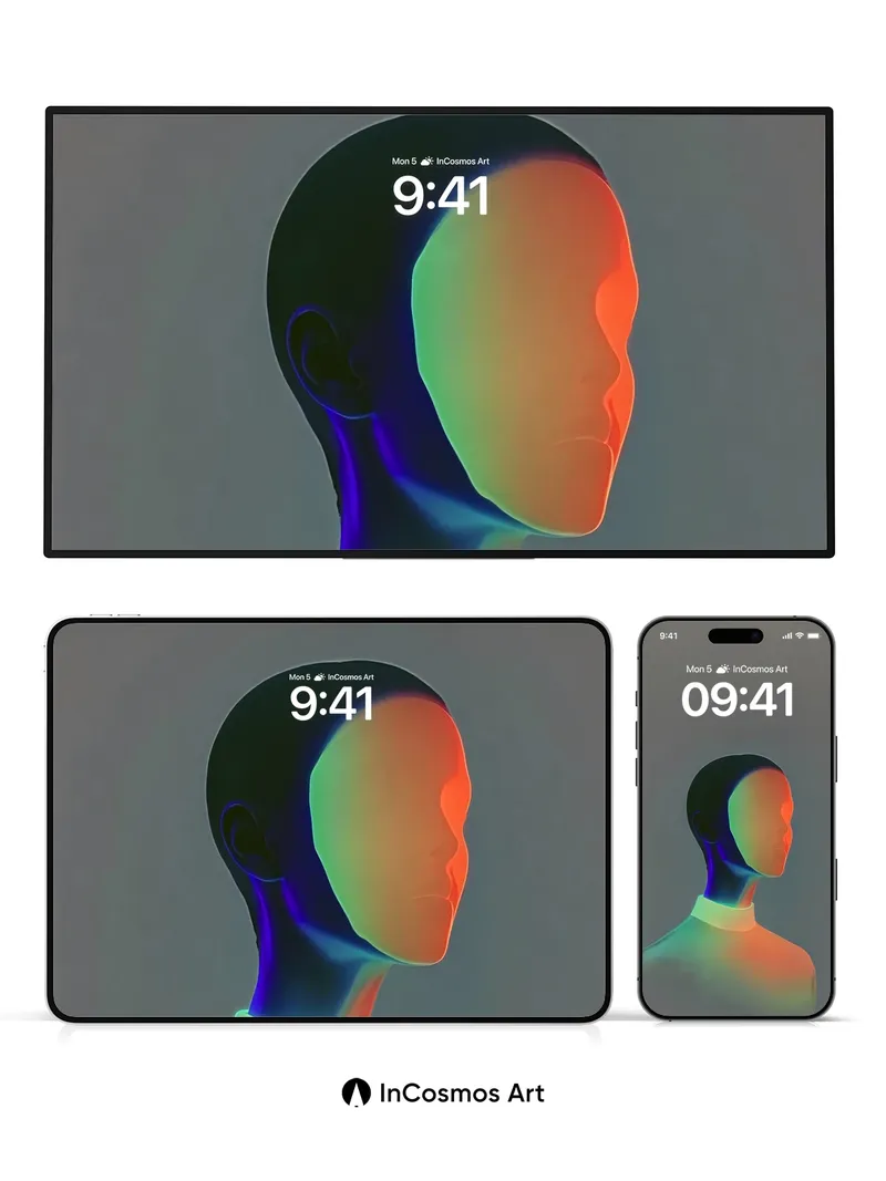 Neon Silhouette Wallpaper with Chromatic Drift