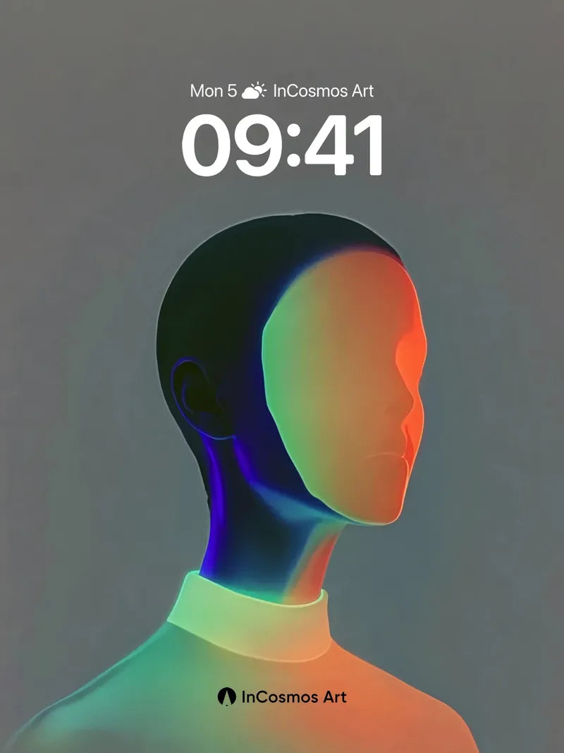 Neon Silhouette Wallpaper with Chromatic Drift