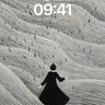 Silent Waves Wallpaper with Floating Figure wallpaper for iPhone, iPad & Mac