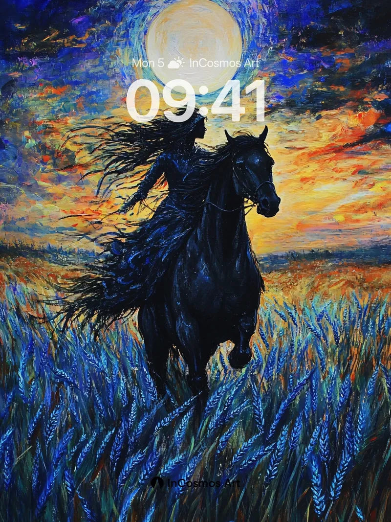 Moonlit Ride Wallpaper with Whirlwind Horses