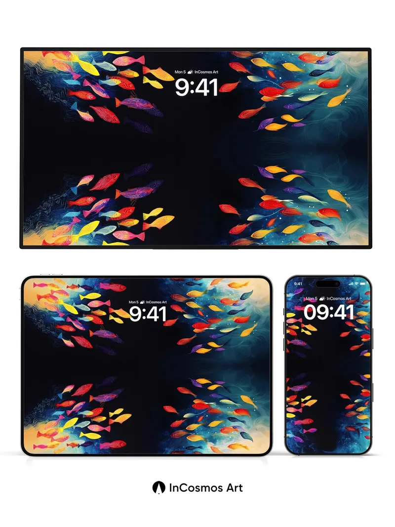 Cosmic School Wallpaper with Living Light