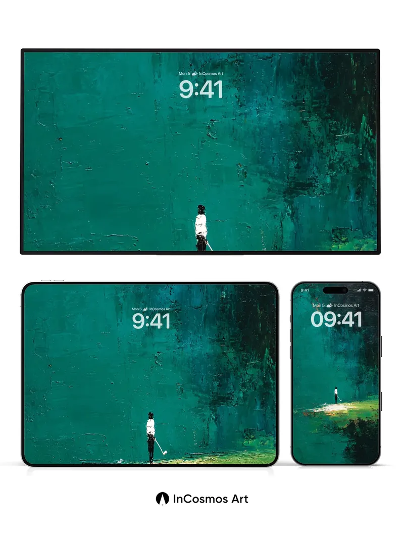Solitary Echo Wallpaper with Turquoise Depth