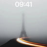 Fog Veil Eiffel Wallpaper with Light Trail wallpaper for iPhone, iPad & Mac
