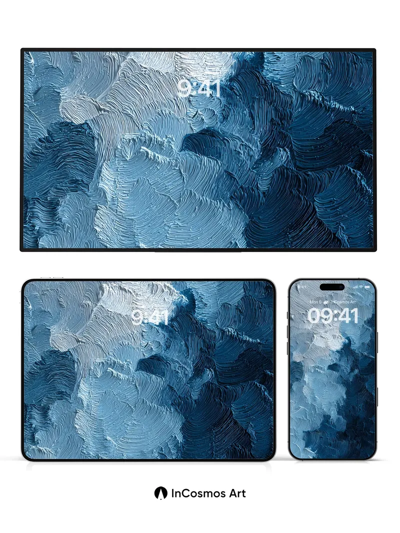 Cobalt Current Wallpaper with Textured Waves