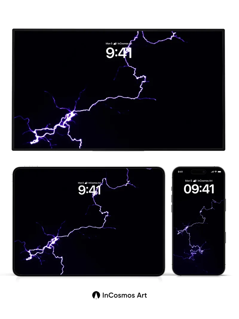 Electric Veil Wallpaper with Fractal Light Trails