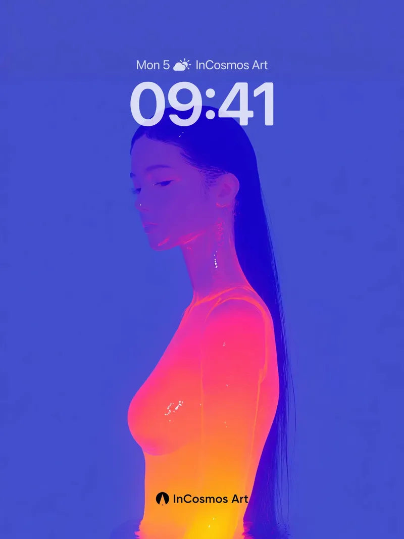 Neon Serenity Wallpaper with Liquid Light