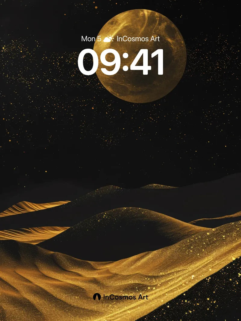 Golden Dune Wallpaper with Celestial Moonlight wallpaper for iPhone, iPad & Mac