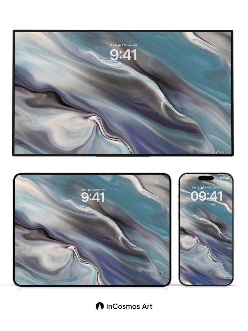 Liquid Sky Wallpaper with Marbled Depth