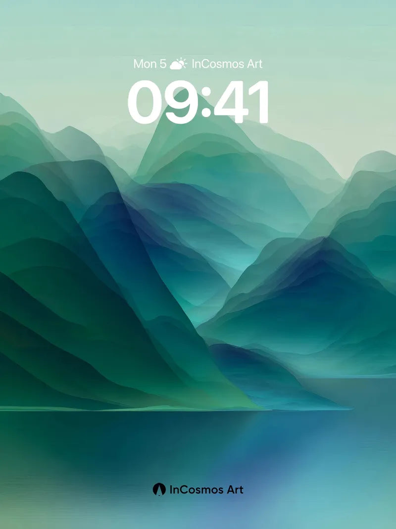 Serenity Veil Wallpaper with Mist-Blurred Peaks