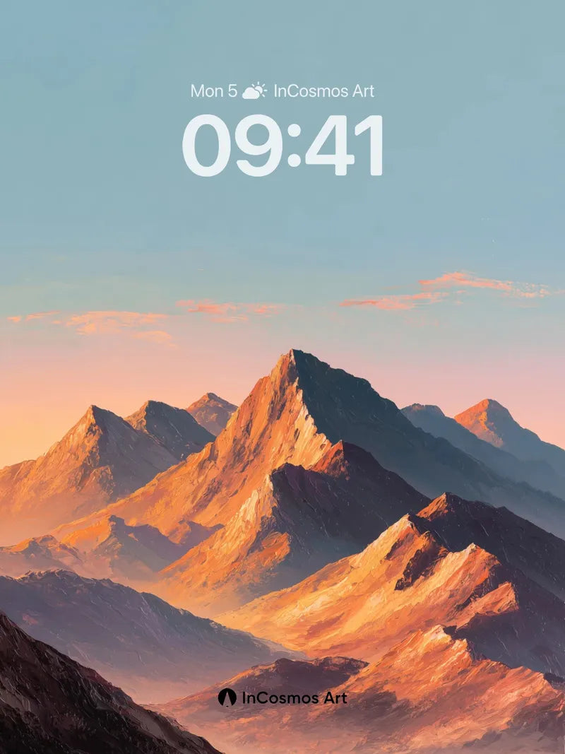 Copper Dawn Wallpaper with Mountain Silhouettes wallpaper for iPhone, iPad & Mac