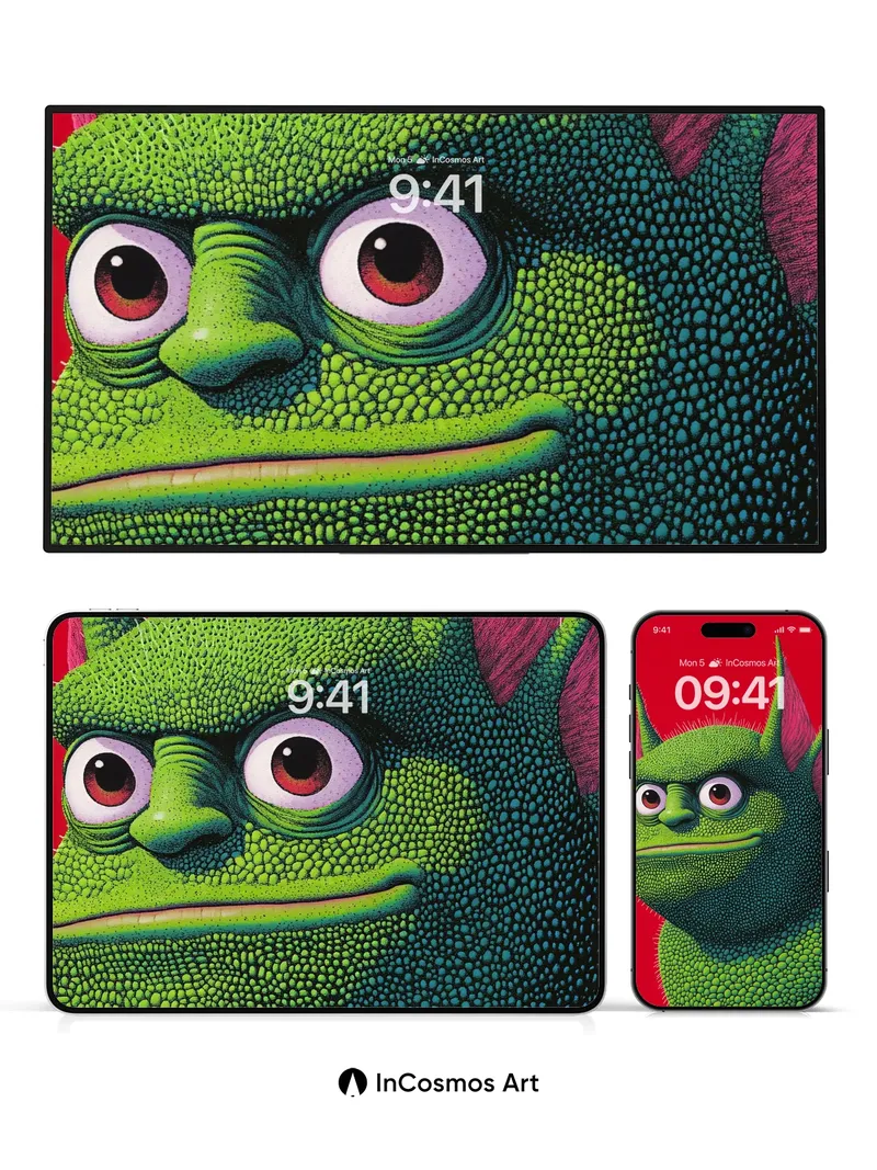 Playful Lizard Wallpaper with Bumpy Texture