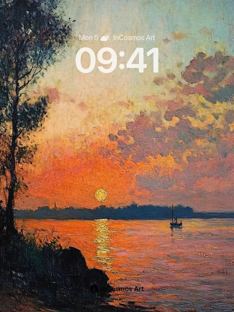 Serenity Sunset Wallpaper with Golden Reflections