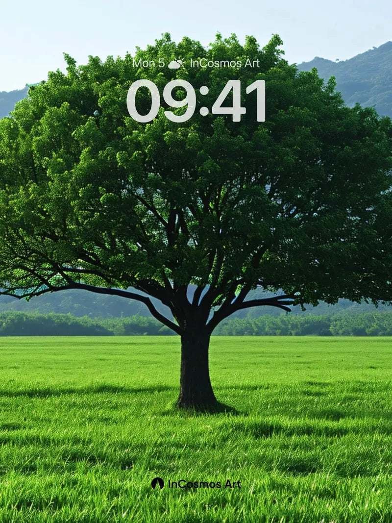 Serenity Tree Wallpaper with Mountain Hush