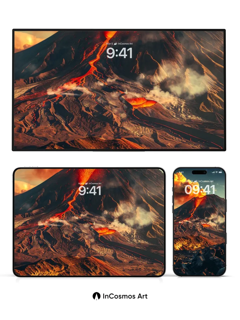 Fiery Ascent Wallpaper with Molten Veins