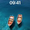 Serene Drift Wallpaper with Wooden Boats wallpaper for iPhone, iPad & Mac