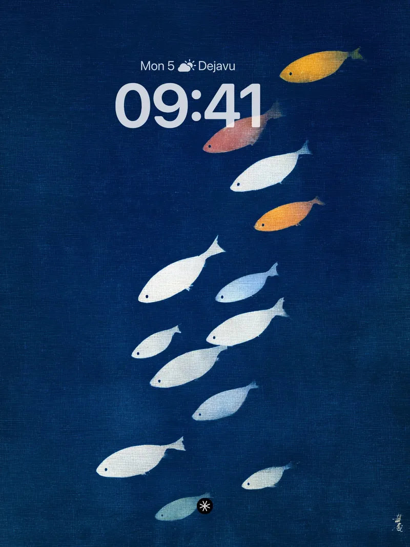 Deep Ocean School Fish Wallpaper